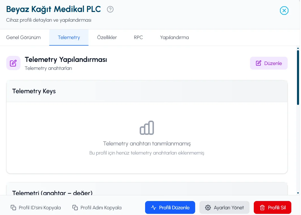Telemetry anahtarları