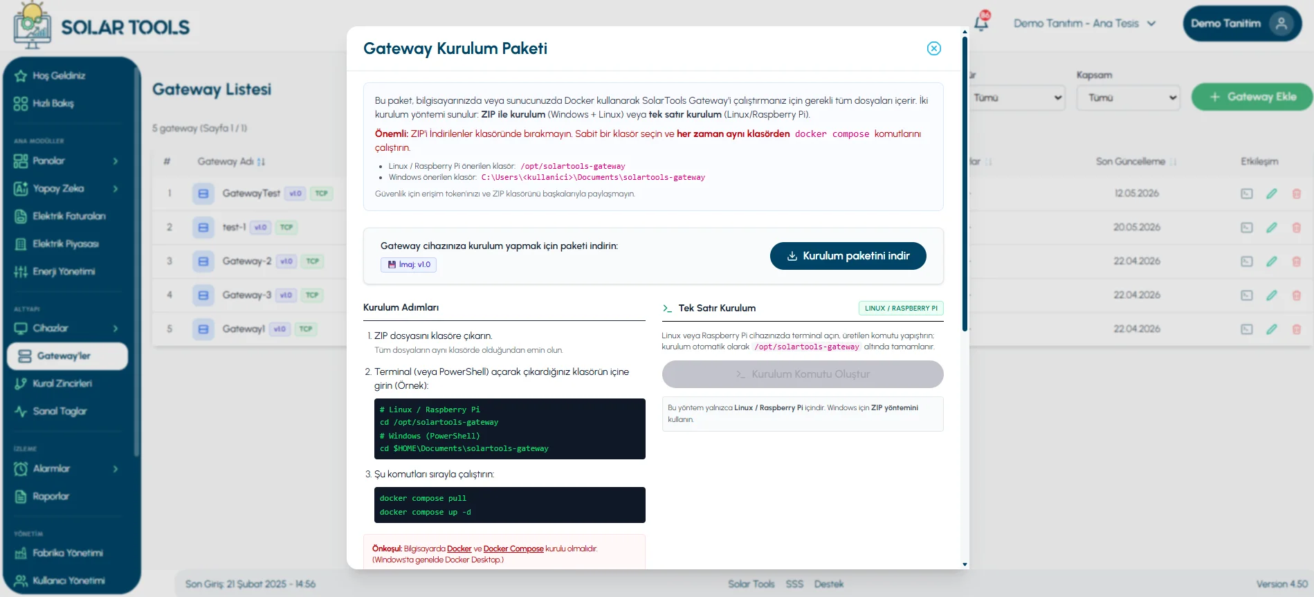 Linux Terminali - Gateway Kurulum Scripti Aşaması
