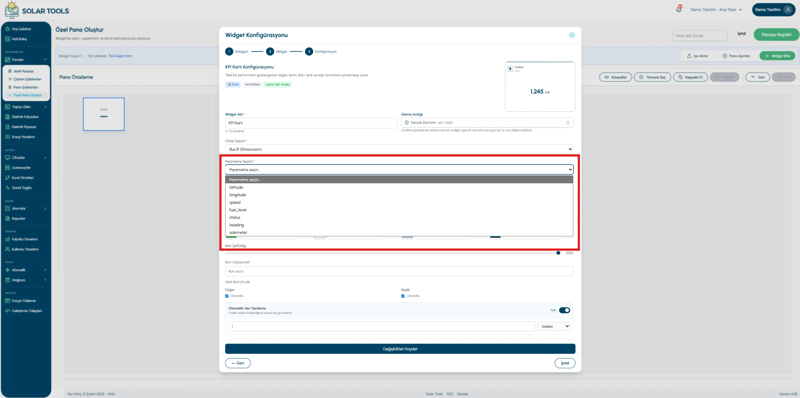 KPI kartı — kurulum 4