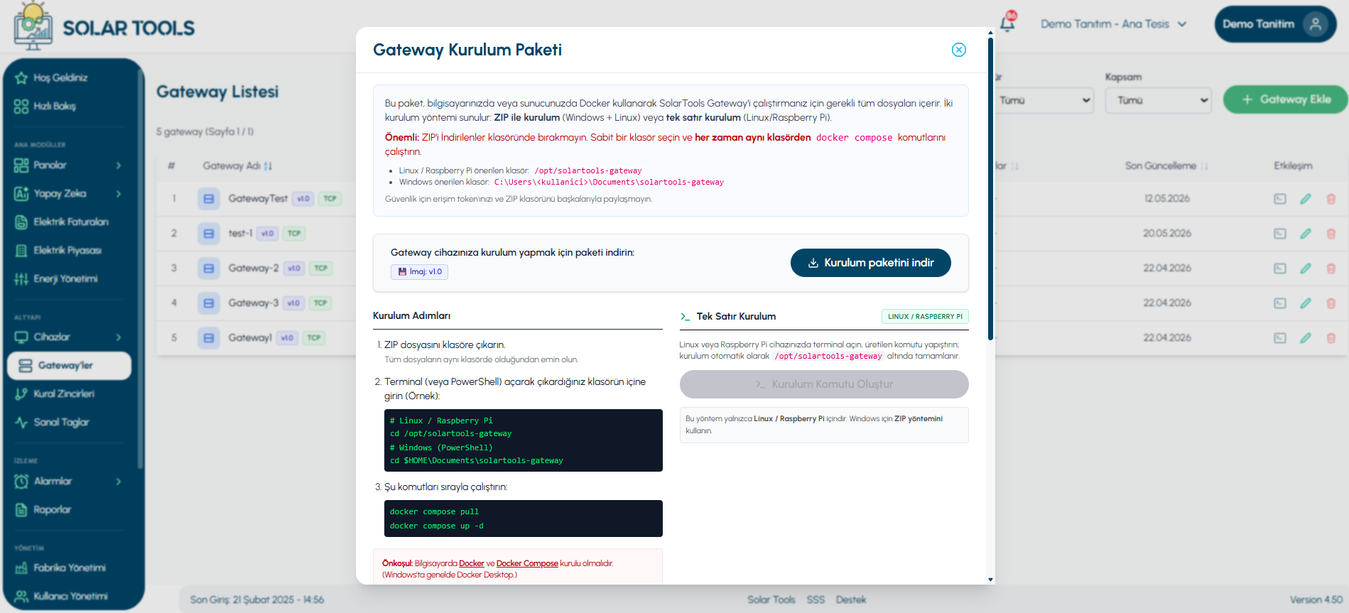 Linux Terminali - Gateway Kurulum Scripti Aşaması