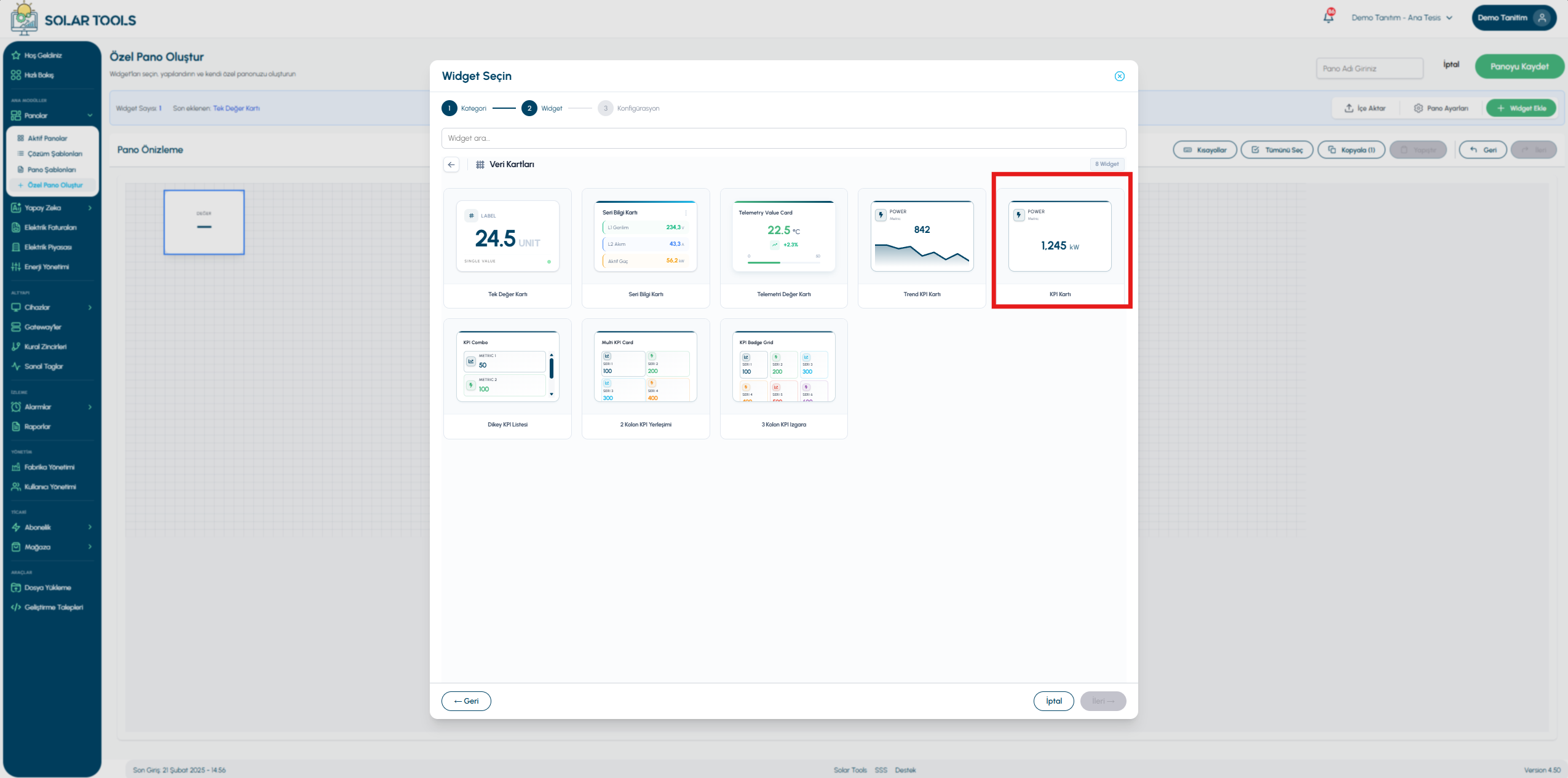 KPI kartı — görünüm 1
