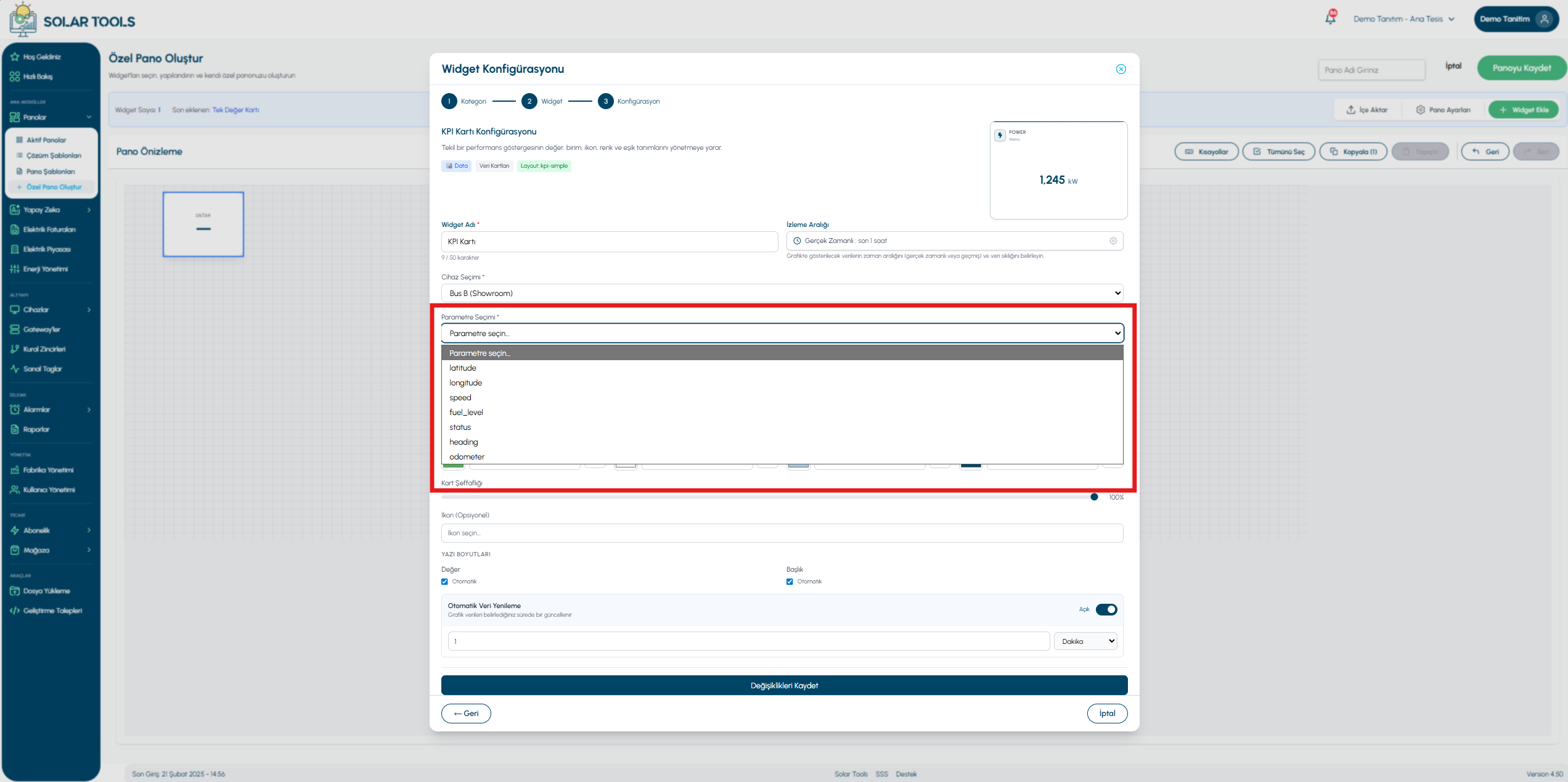 KPI kartı — kurulum 4